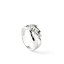 Anillo elegante y actual de plata con tres circonitas para mujer Talla 16